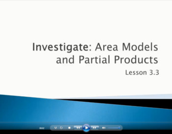 Preview of Area Models and Partial Products - (Video Lesson: Go Math 4.3.3)