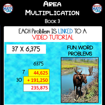 Preview of Area Multiplication - Book 3 (ie: 37 x 6,375) (Distance Learning)