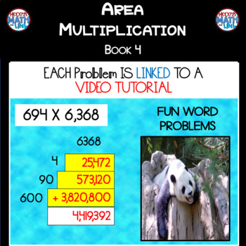 Preview of Area Multiplication Book 4 (ie 694 x 6,368) (Distance Learning)