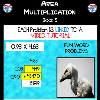 Preview of Area Multiplication Book 5 (ei: 0.93 x 4.83) (Distance Learning)