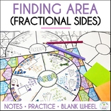 Area Guided Notes Doodle Math Wheel - Fractional Sides