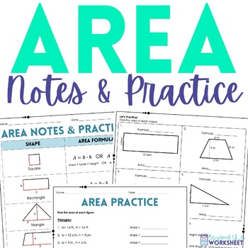 Preview of Area Notes and Practice Worksheet