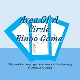 Area Of A Circle Maths Bingo Game Activity