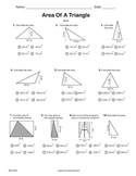 Area Of A Triangle Quiz