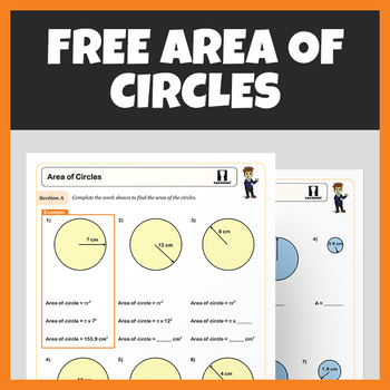 Preview of Area Of Circles Worksheet | Free 7th Grade Math