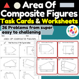 Area Of Composite Figures | Irregular shapes | Task cards 