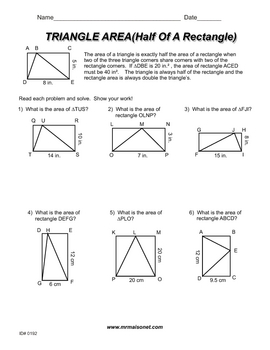 Area Of Triangles Worksheets by Maisonet Math - Middle School Resources