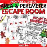 Area & Perimeter 3.MD.5-8 CHRISTMAS ESCAPE ROOM | Digital 