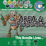 Area & Perimeter Unit Bundle -Geometry Curriculum- Distanc