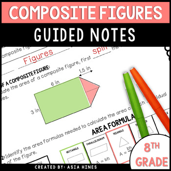 Preview of Perimeter and Area of Composite Figures Guided Notes snd Practice Worksheets