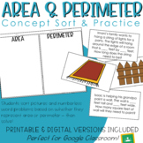 Area & Perimeter Concept Sort & Practice