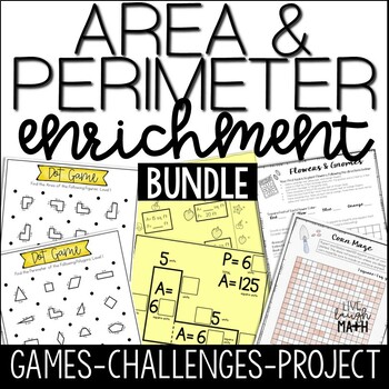 Preview of Area & Perimeter Enrichment Activities Bundle - Challenges, Project & Centers