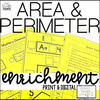 Preview of Area & Perimeter Enrichment Activities, Math Centers, Logic Puzzles & Challenges