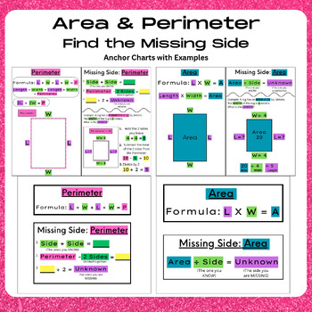 Preview of Area & Perimeter - Find the Missing Sides