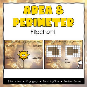 Preview of Area & Perimeter ActivInspire Flipchart - Third Grade
