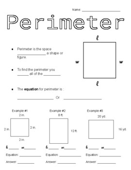 Preview of Area & Perimeter Guided Notes