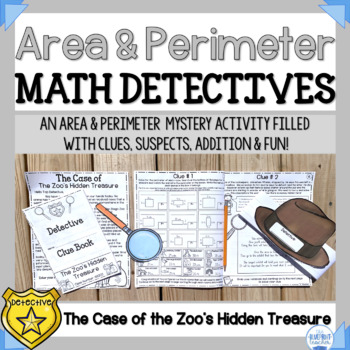 Preview of Area & Perimeter Math Activity | Math Detectives| Area & Perimeter Math Mystery