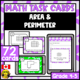 Area and Perimeter | Paper or Digital Task Cards | Metric