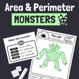 Area & Perimeter Monsters, | Halloween Math Center, Area &