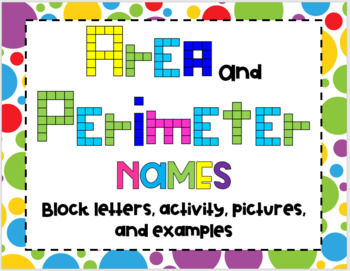 Preview of Area & Perimeter Name Activity SET