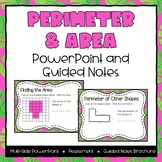 Area & Perimeter Powerpoint & Guided Notes - Third Grade