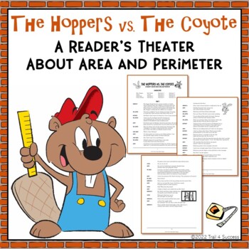 Preview of Area Perimeter Readers Theater and Worksheet The Hoppers vs the Coyote Play