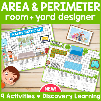 Preview of Area and Perimeter Activity: Room & Yard Designer - Grade 3