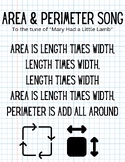 Area & Perimeter Song Poster | Math Song Memory Anchor Chart