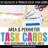 Area & Perimeter Task Cards - Customary & Metric Measureme