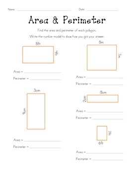 Preview of Area & Perimeter Using Formulas