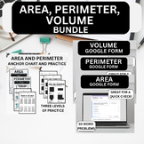 Area, Perimeter, Volume Bundle-Anchor Charts, Worksheets a