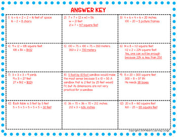 word problems for area and perimeter worksheets