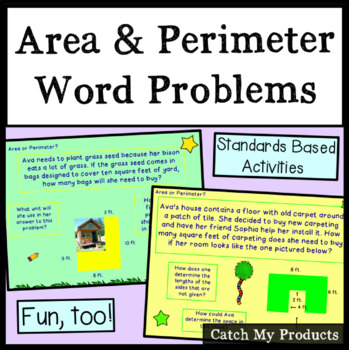 Preview of Area and Perimeter Word Problems PowerPoint