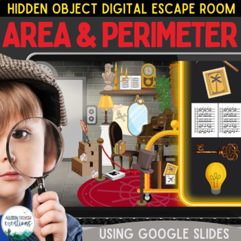 Preview of Area & Perimeter Worksheet Alternative - Digital Project Escape Room