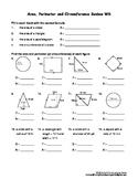 Area, Perimeter, and Circumference Review