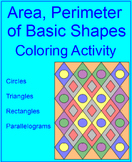 Area, Perimeter, and Circumference of Basic Shapes Colorin