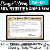 Area , Perimeter and Surface Area Escape Room - Renaissance Theme