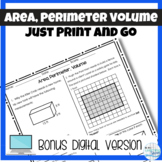 Area, Perimeter, and Volume Worksheet