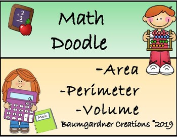 Preview of Area, Perimeter, and Volume Doodle 4 Assignments WITH KEY!