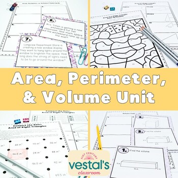 Preview of Area, Perimeter, and Volume Lesson Plans (Math SOL 5.MG.2) {Digital & PDF}
