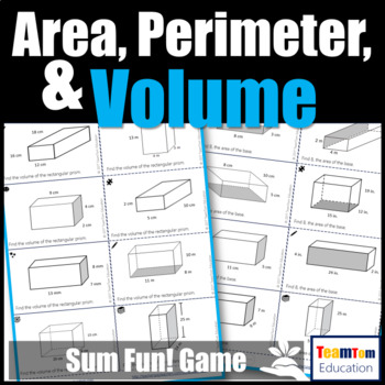Preview of Area, Perimeter, and Volume Task Card Game