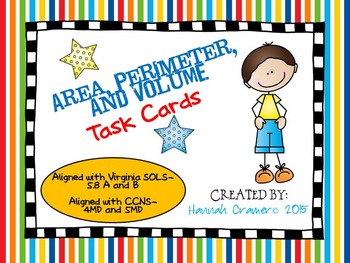 Preview of Area, Perimeter, and Volume Task Cards