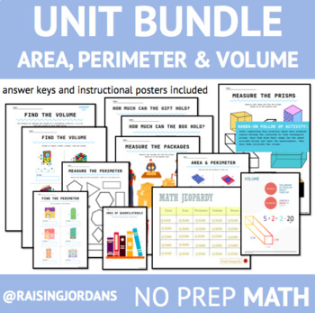 Preview of Area, Perimeter and Volume unit BUNDLE
