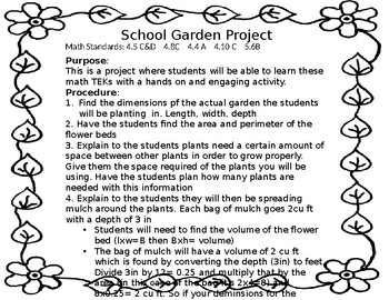 Preview of Area, Perimeter, and cost Garden Project