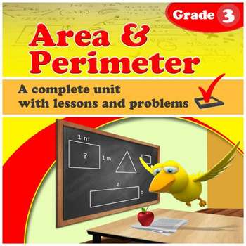 Preview of Area & Perimeter - grade 3 common core (Distance Learning)