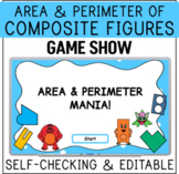 Area & Perimeter of Composite Figures Game Show | Editable