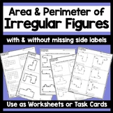 Area & Perimeter of Irregular Figures Worksheets - with & 