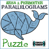 Area & Perimeter of Parallelograms Cooperative Whale Puzzl