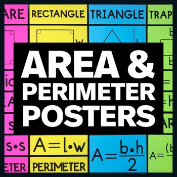 Preview of Area & Perimeter of Polygons Poster - Math Classroom Decor