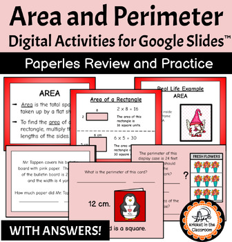 Preview of Area & Perimeter of Polygons Digital Review and Practice for Google Slides™